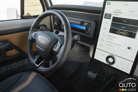 The Ford F-100 with the Eluminator electric kit motor, interior